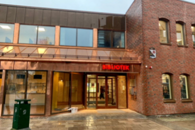 Horten bibliotek. Fasade. Foto.